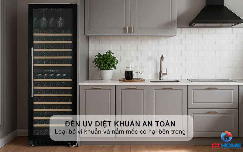 Đèn UV diệt khuẩn an toàn, bảo vệ chất lượng rượu