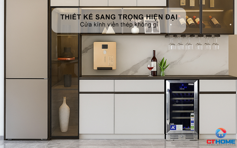 Thiết kế sang trọng hiện đại với cửa kính viền thép không gỉ