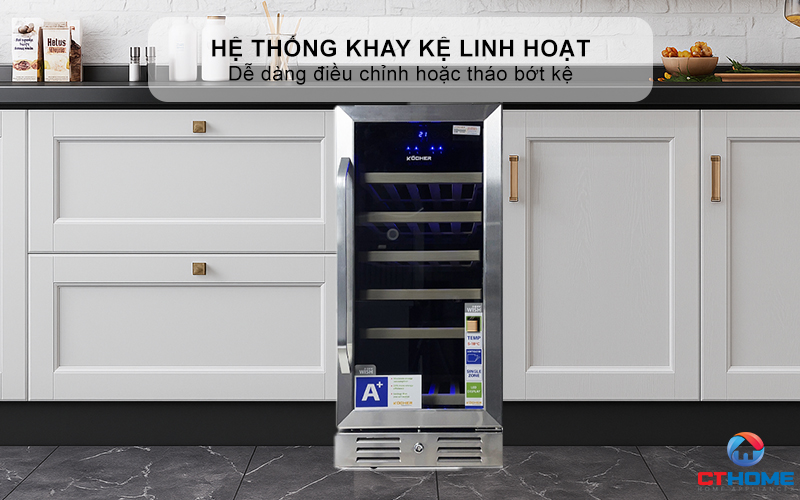 Hệ thống khay kệ linh hoạt, dễ tháo rời