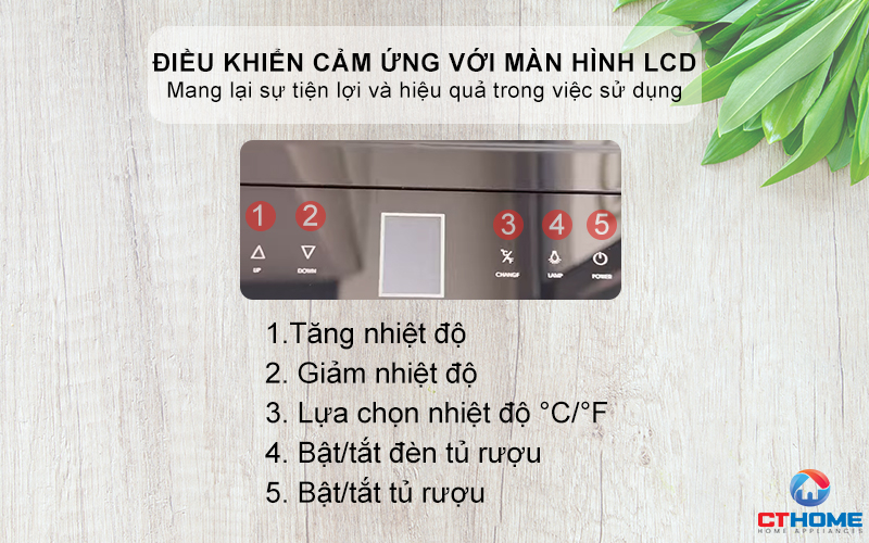 Điều khiển cảm ứng với màn hình LCD hiện đại, dễ dàng thao tác