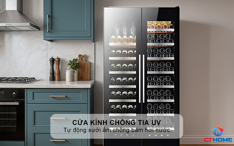 Cửa kính chống tia UV & tự động sưởi kính chống nồm hiện đại