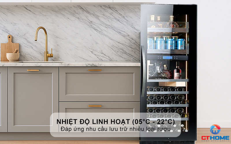 Hệ thống kiểm soát nhiệt độ linh hoạt (05°C - 22°C)