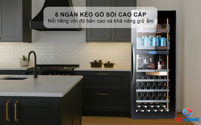 6 ngăn kéo gỗ sồi cao cấp
