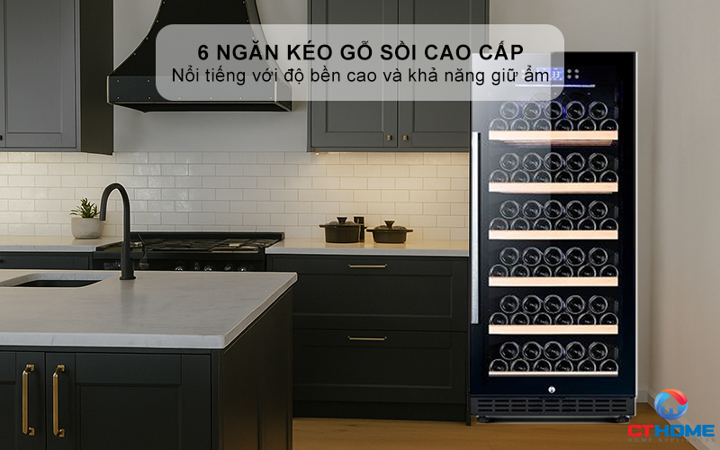 6 ngăn kéo gỗ sồi cao cấp