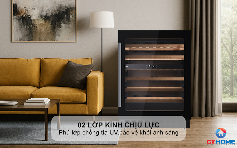02 lớp kính chịu lực phủ lớp chống tia UV