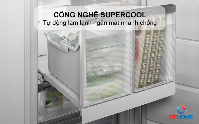 Công nghệ SuperCool tự động làm lạnh ngăn mát nhanh chóng