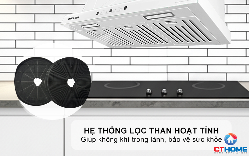 MÁY HÚT MÙI ÂM TỦ KOCHER TURBO X-350T NGANG 700MM MÀU TRẮNG TURBOX350T 8