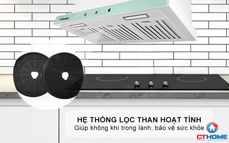 MÁY HÚT MÙI ÂM TỦ KOCHER TURBO X-668N NGANG 700MM MÀU NGỌC TRAI TURBOX668N 8