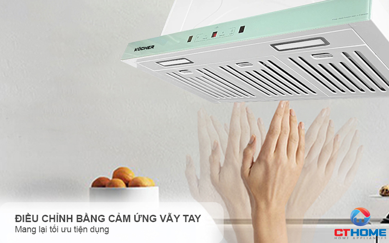 MÁY HÚT MÙI ÂM TỦ KOCHER TURBO X-668N NGANG 700MM MÀU NGỌC TRAI TURBOX668N 6