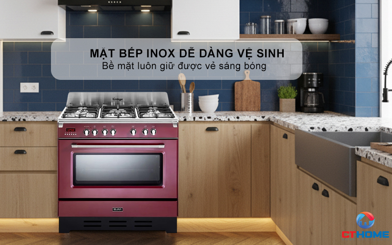 BẾP GAS KẾT HỢP LÒ NƯỚNG VR 965M ELBA 90CM VR965M 2