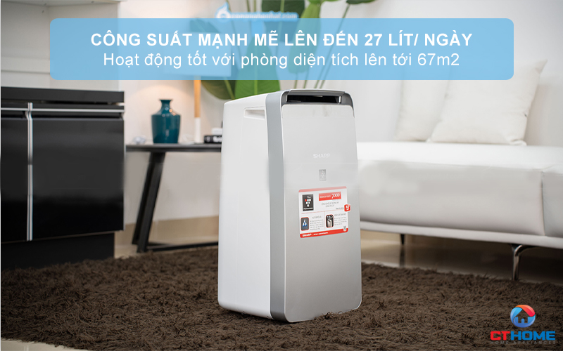MÁY LỌC KHÔNG KHÍ VÀ HÚT ẨM SHARP DW-J27FV-S DWJ27FVS 3