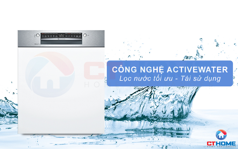 Công nghệ ActiveWater quản lý tối ưu và tái sử dụng nước rửa.