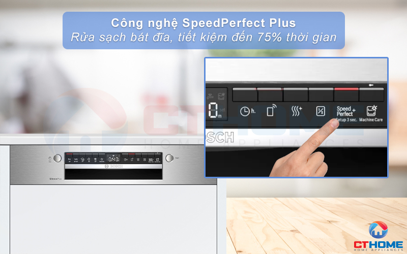 Tiết kiệm 75% thời gian rửa khi kích hoạt tính năng SpeedPerfect Plus.