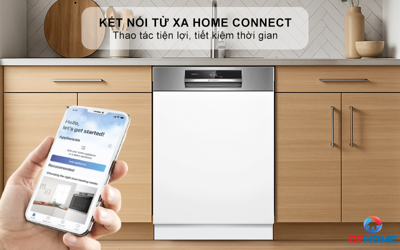 Kết nối và điều khiển máy rửa bát từ xa thông qua ứng dụng Home Connect