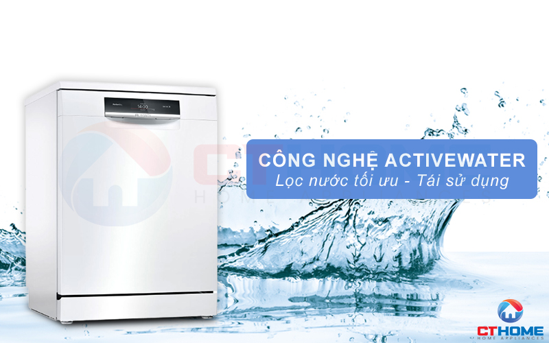 Công nghệ ActiveWater giúp tối ưu lượng nước tiêu thụ cho từng chu trình