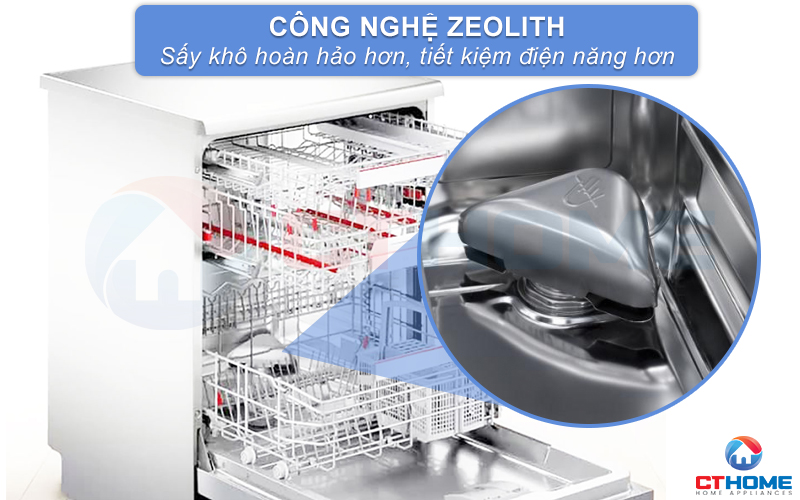 Công nghệ Zeolith giúp bát đĩa khô hoàn hảo và tiết kiệm điện năng hơn