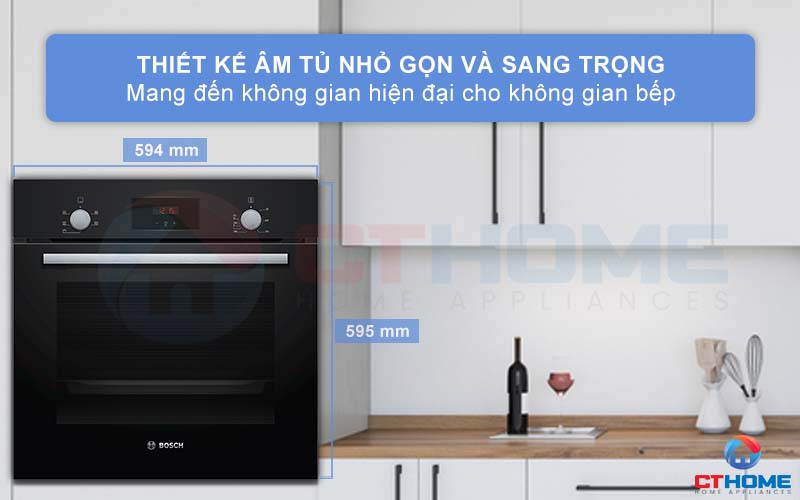 Thiết kế âm tủ sang trọng mang đến sự thẩm mỹ cho không gian bếp