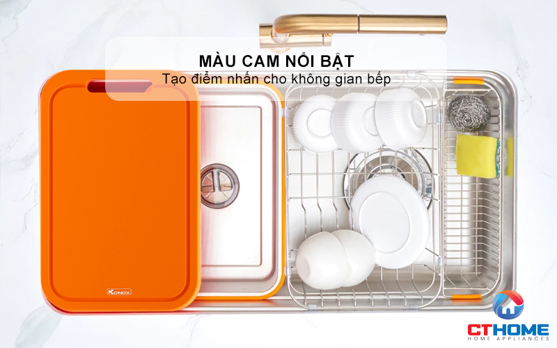 THỚT NHỰA PE KONOX CUTTING BOARD CB07-O MÀU CAM  CB07O 5