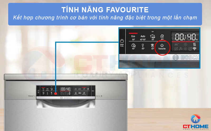 Tính năng Favourite đa năng giúp tích hợp 1 chương trình cơ bản và 1 tính năng đặc biệt.