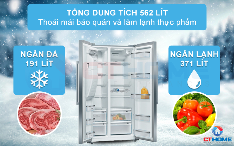 TỦ LẠNH SIDE BY SIDE BOSCH KAD93AIEP SERIE 6 562 LÍT 4