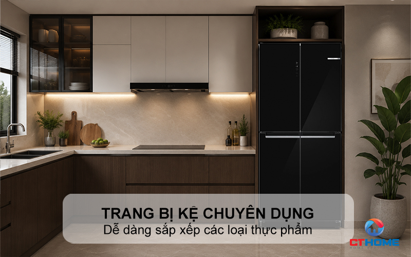 Trang bị kệ chuyên dụng bên trong ngăn đông