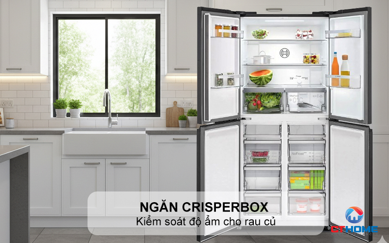 Ngăn CrisperBox kiểm soát độ ẩm cho rau củ 