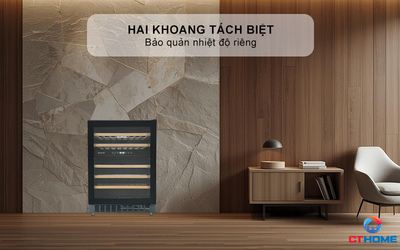 Hai khoang tách biệt bảo quản nhiệt độ riêng