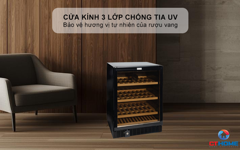 Cửa kính đảo chiều, 3 lớp chống tia UV tay nắm âm
