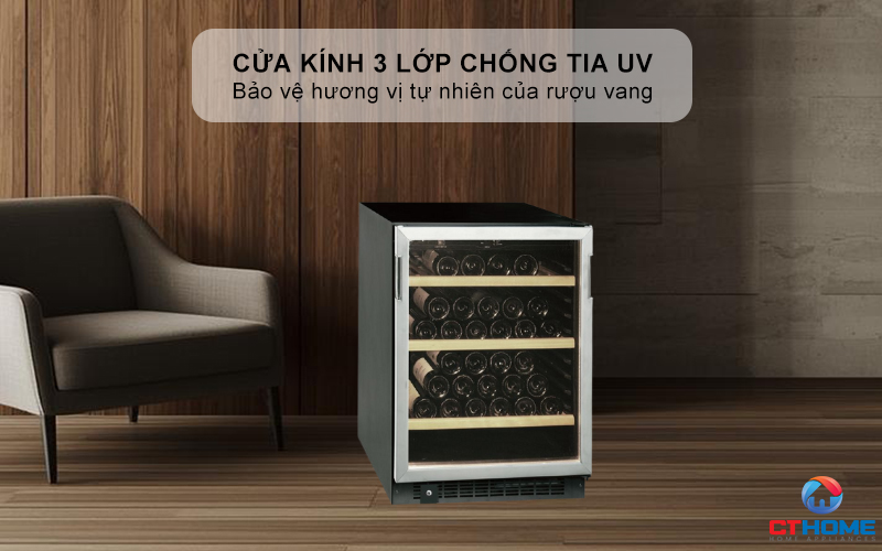 Cửa kính đảo chiều, 3 lớp chống tia UV tay nắm âm
