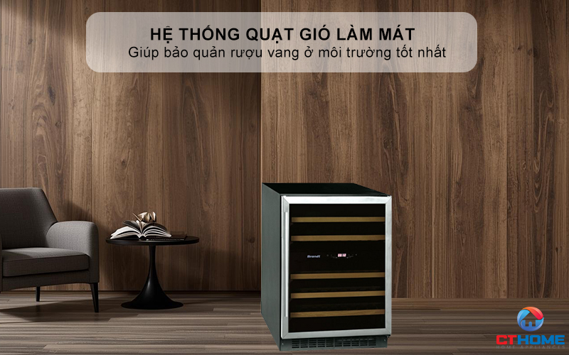 Hệ thống quạt gió làm mát giúp bảo quản rượu vang ở môi trường tốt nhất