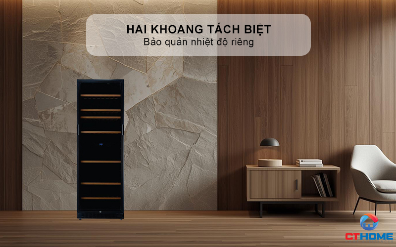 Hai khoang tách biệt bảo quản nhiệt độ riêng