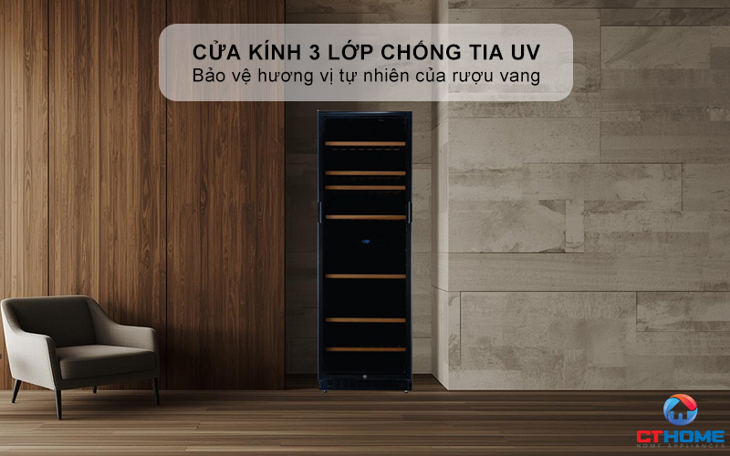 Cửa kính đảo chiều, 3 lớp chống tia UV 