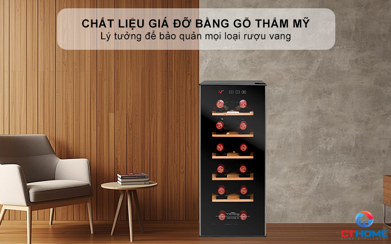 Chất liệu giá đỡ bằng gỗ - Thẩm mỹ và bảo vệ chai rượu