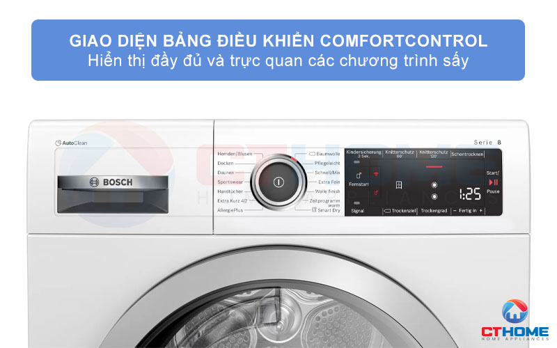 Giao diện ComfortControl hiển thị trực quan.