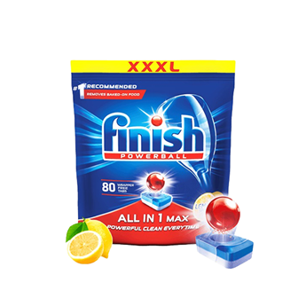 VIÊN RỬA CHÉN BÁT FINISH ALL IN ONE MAX 80 VIÊN HƯƠNG CHANH CHÍNH HÃNG