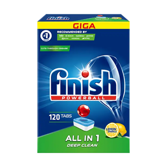 VIÊN RỬA BÁT FINISH ALL IN ONE 120 VIÊN HƯƠNG CHANH CHÍNH HÃNG