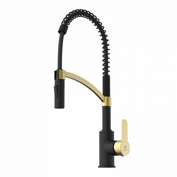 VÒI RỬA BÁT WK 3 KITCHEN FAUCET BLACK/ MATT GOLD WITH SPIRAL SPRING - 700558
